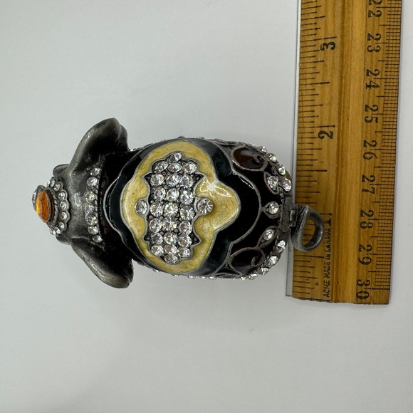 Elephant enamelled pewter trinket box. Austrian crystal w/ magnetic closure. - Picture 9 of 9